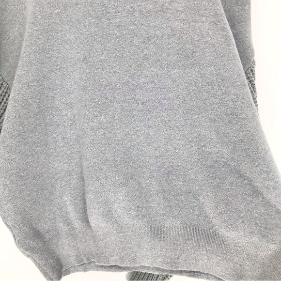 Elsie & Zoey Gray Cable Knit Sleeve Oversized Crew Neck Eco Friendly Sweater - Picture 10 of 16